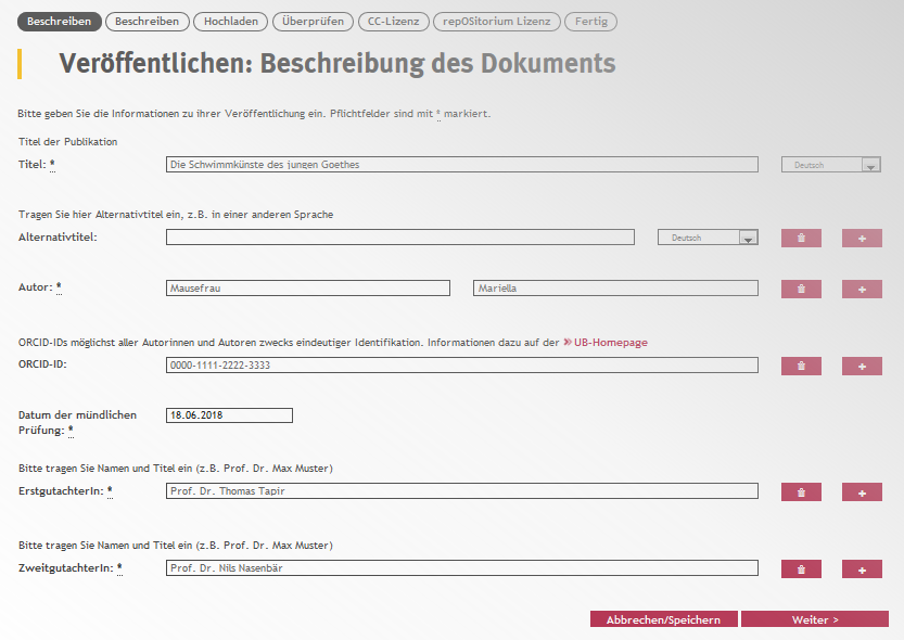 Screenshot Beschreibung des Dokuments Screenshot Beschreibung des Dokuments