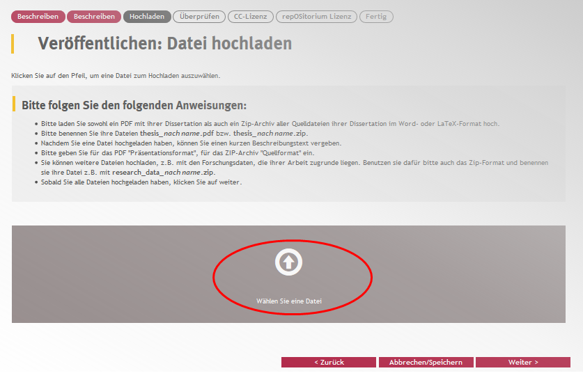 Screenshot Datei hochladen Screenshot Datei hochladen
